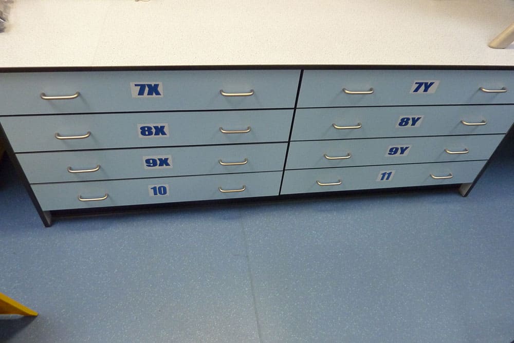 Design and technology furniture with drawer storage for Braunton Academy
