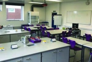 After refurbishment - New science laboratory with contemporary Velstone work surfaces and modern features