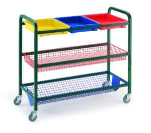 Klick Technology General Purpose Tray Trolley with 3 tray, 1 basket & 1 V basket variation