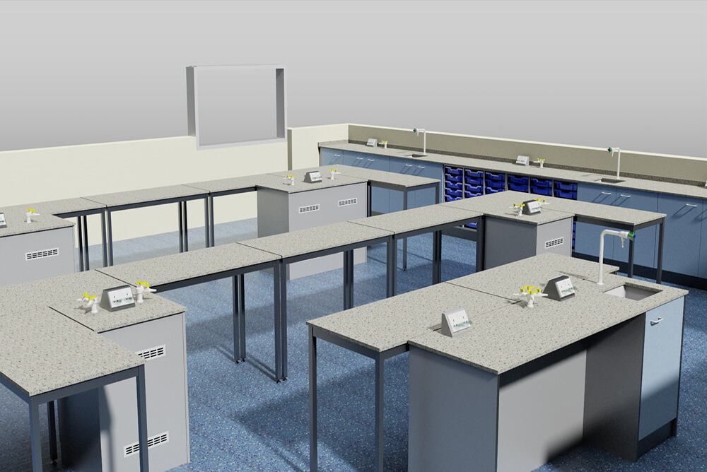 3D visual of serviced bollards and loose tables