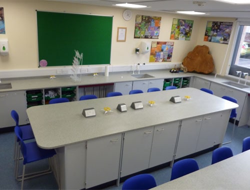 School laboratory furniture Cheltenham College island bench