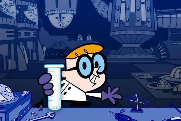 Dexter in his secret science laboratory.