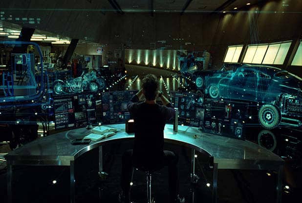 Tony Stark in his laboratory.