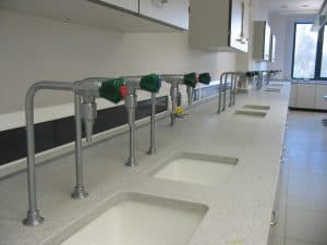 Sussex Coast College science laboratory satin chrome taps.