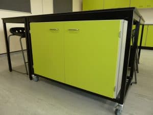Ryedale School Science Laboratory flexible tray storage.