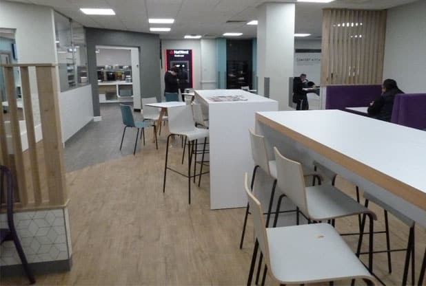 Wythenshawe Hospital canteen area.