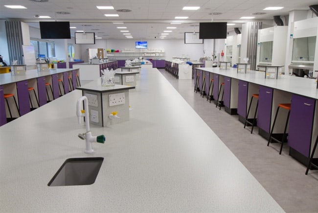 University laboratory furniture. Practical lab at the University of York.