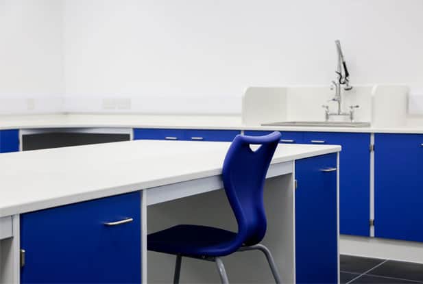 Sink and chair in a research laboratory 