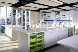 Fitted science laboratory furniture at Tonbridge School, Kent