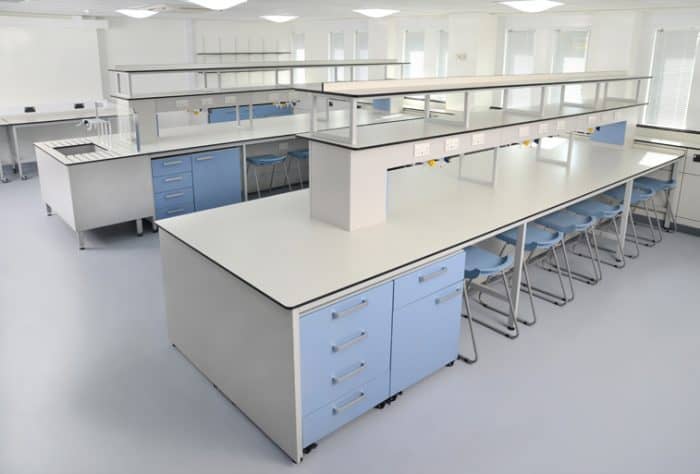 Trespa benching & mobile underbench storage