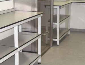 Lab benching detail for clean room aseptic suite