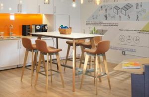 Breakout space design with high stools