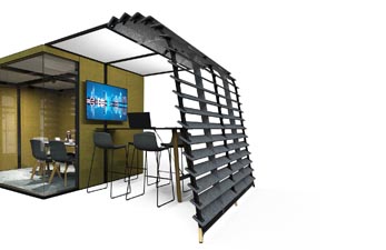 Meeting pod design for laboratory open plan office
