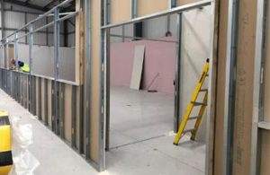 Partitioning used to construct a new lab space