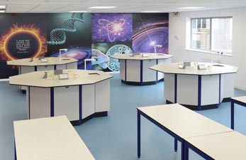royal school laboratory refurbishment with separate practical and theory area