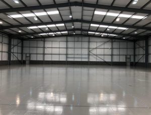 klick laboratories empty warehouse shell prior to fit out