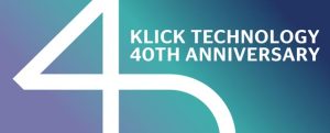 klick technology 40th anniversary logo for blog