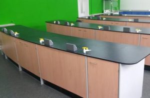 lab furniture for st josephs school with contrast feature wall