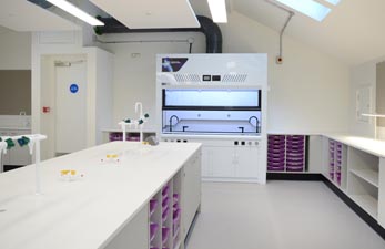 tonbridge school science lab furniture with contrast trays