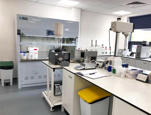 lab furniture for arcadian seaplants with fume cupboard and mobile workstation
