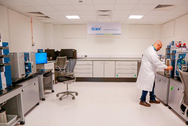 laboratory storage for sciex uk with scientist working in the lab