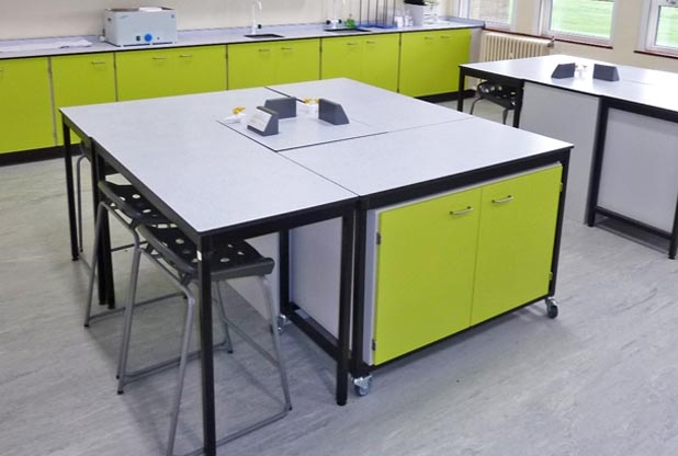 rydale school science laboratory mobile table with storage under