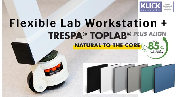 lab innovations image of mobile lab workstation with trespa toplab plus align worktop