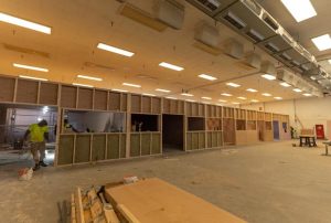 timber framed partitioning for laboratory construction project
