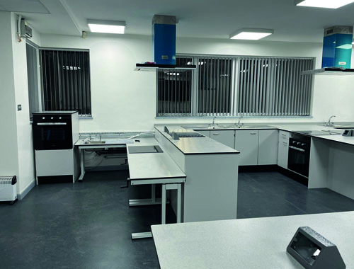 Adjustable height units for food tech room design