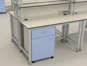mobile lab furniture with power sockets