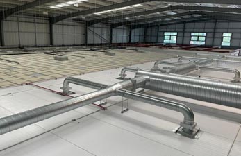 laboratory construction showing hvac system