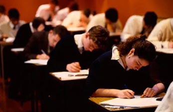 students sitting an exam