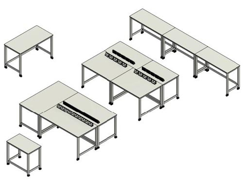 cad of mobile laboratory tables