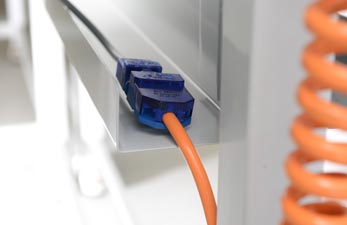 lab workstation cable management design