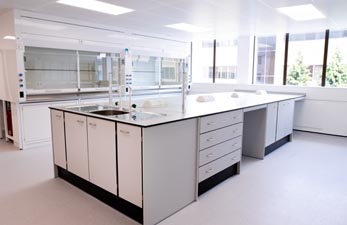 lab with under bench storage