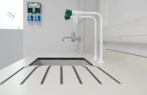 laboratory eyewash station and taps