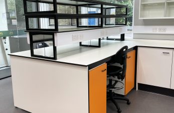lab with reagent shelving design