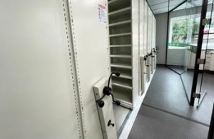 laboratory with roller racking design