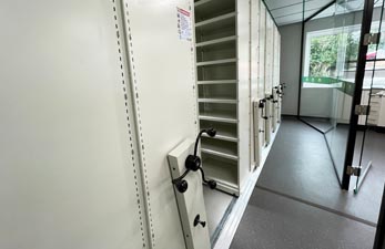 laboratory with roller racking design