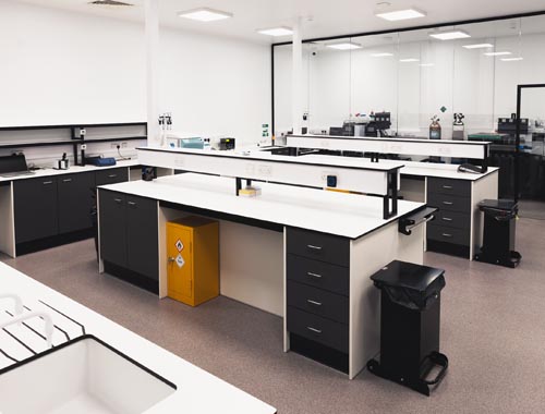 laboratory refurbishment with glass partition